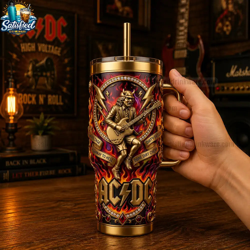 AC.DC 53rd Anniversary 40oz Edition With Handle Yeti Tumbler