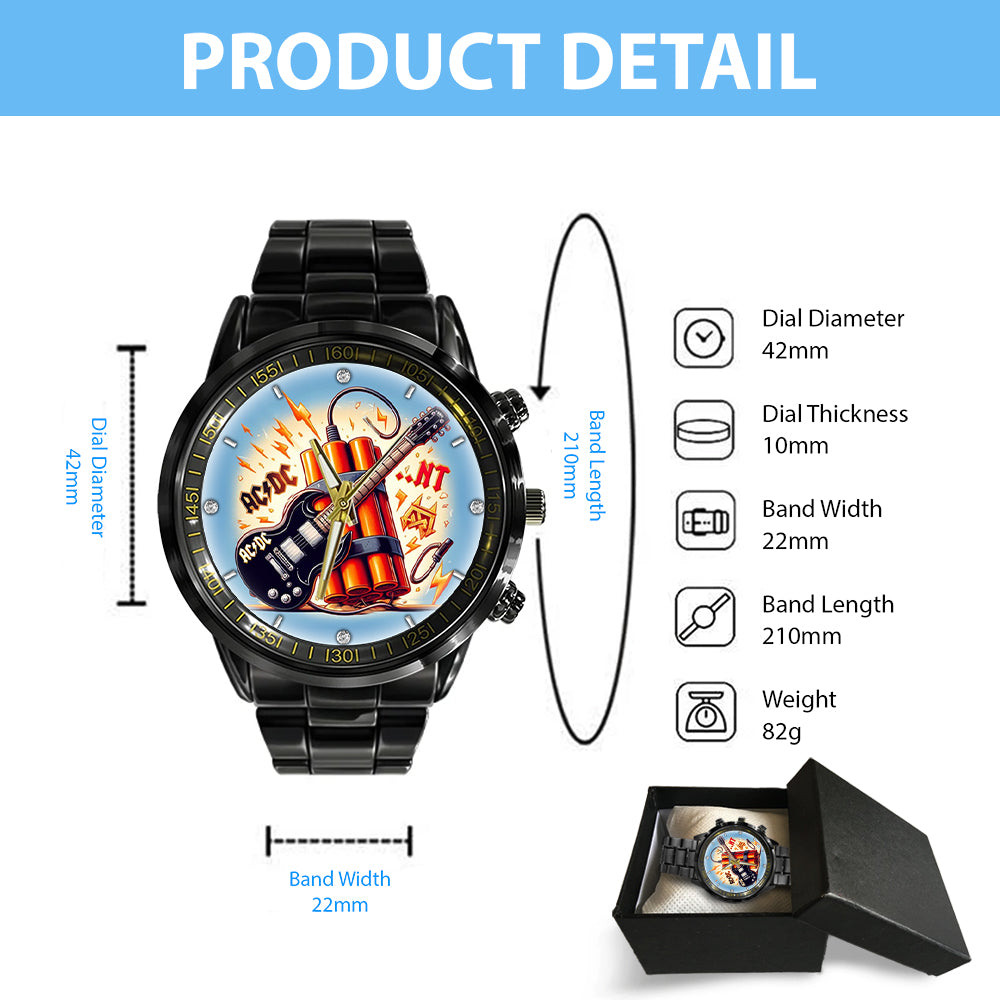 AC/DC Black Stainless Steel Watch – GNE 723