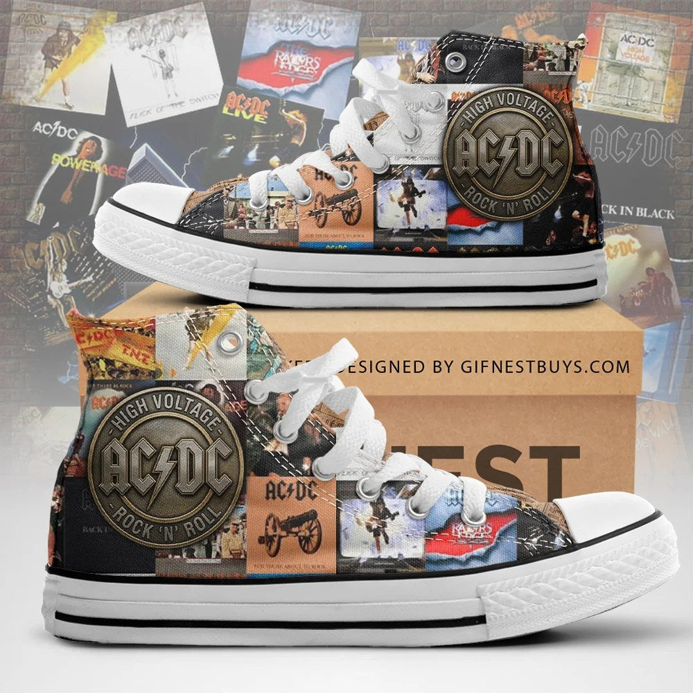 AC/DC High Top Canvas Shoes – TMTHU9474