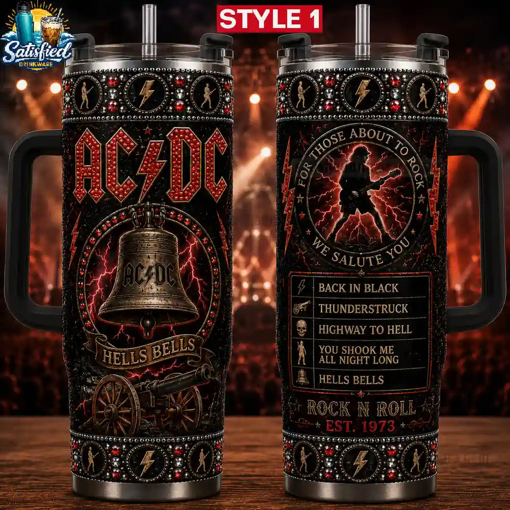 AC.DC Hells Bells 40oz Stainless Steel With Handle Tumbler