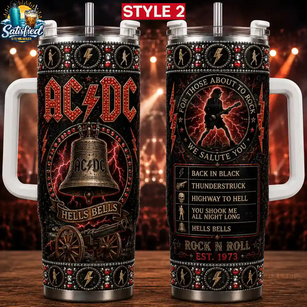 AC.DC Hells Bells 40oz Stainless Steel With Handle Tumbler