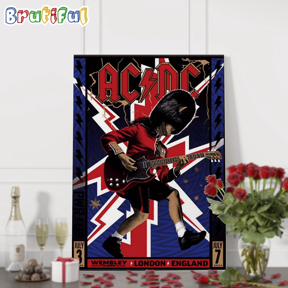 ACDC July 3-7 2024 Tour Wembley Stadium London England Wall Art Poster Canvas