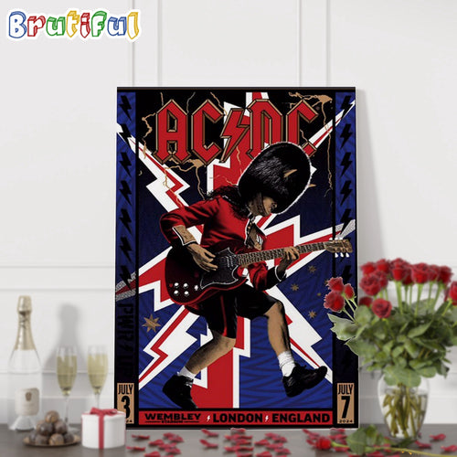 ACDC July 3-7 2024 Tour Wembley Stadium London England Wall Art Poster Canvas