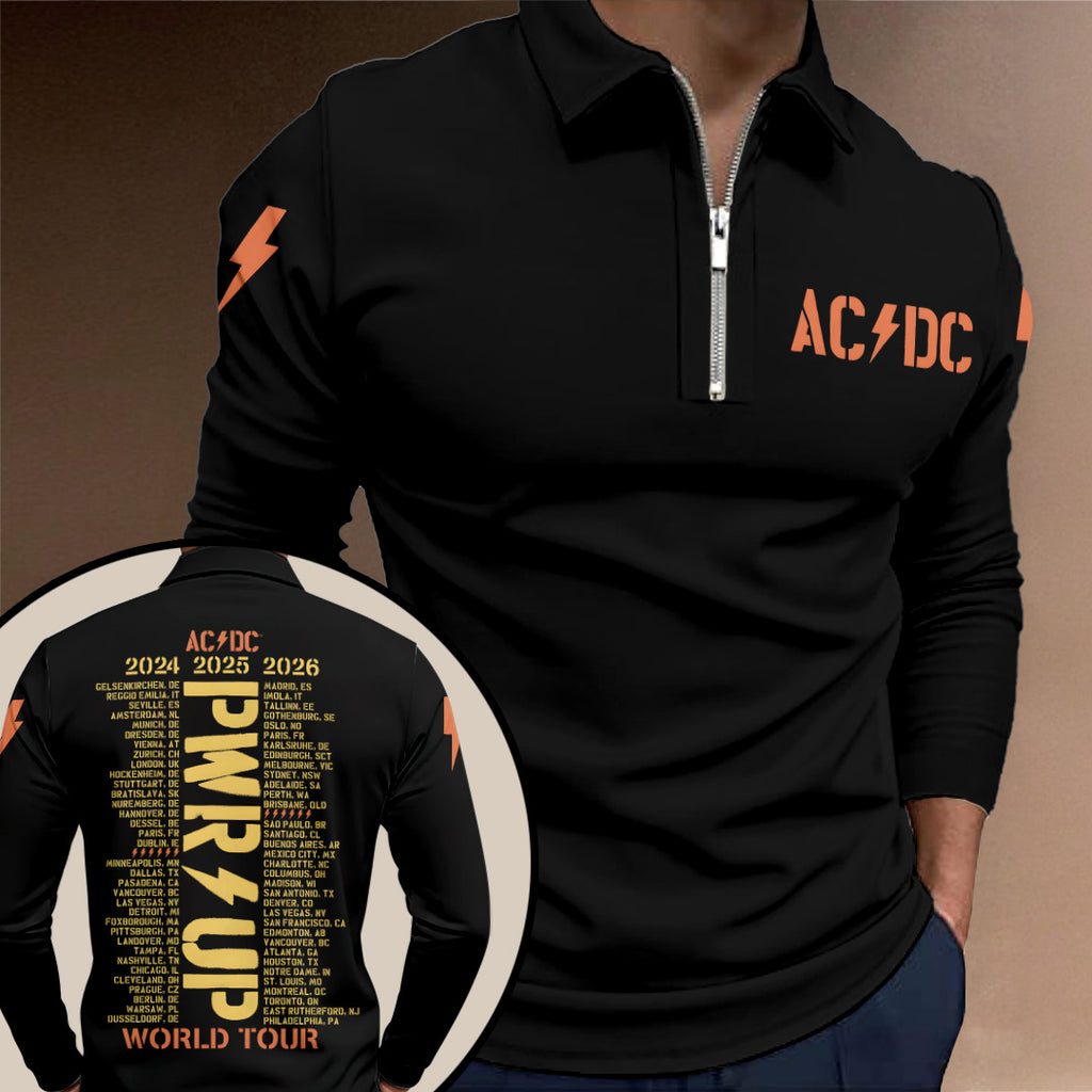 AC/DC World Tour 2026 Zip Polo Shirt – TANTN21349