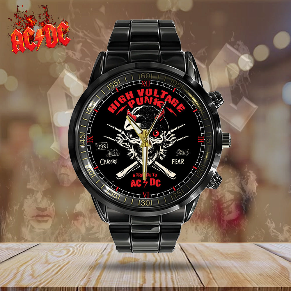 AC/DC Black Stainless Steel Watch – GNE 1490