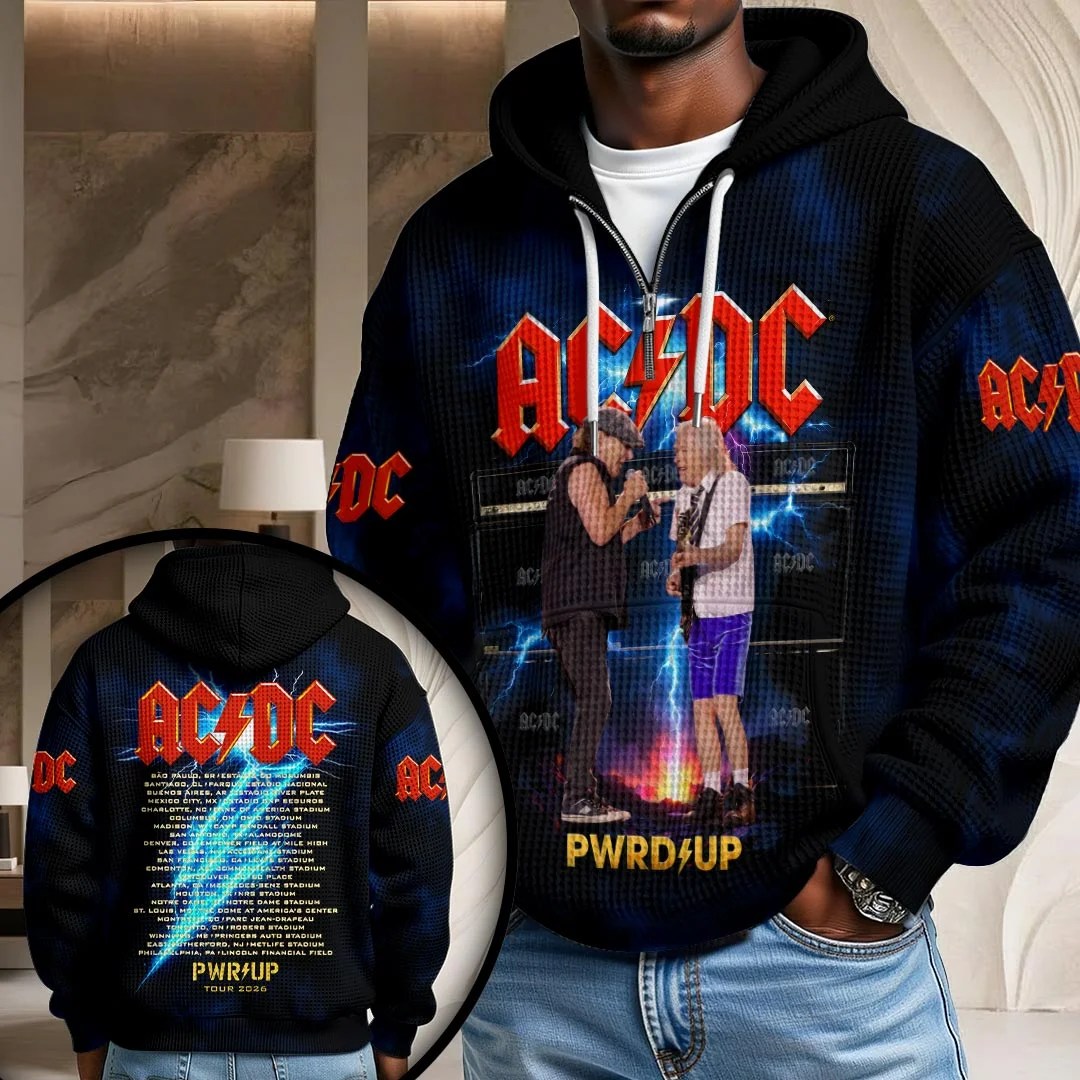 AC/DC World Tour 2026 3D Unisex Waffle Hoodie – HOATT21239