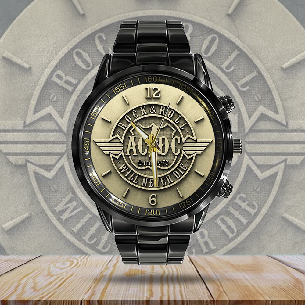 AC/DC Black Stainless Steel Watch – MAITM 7448