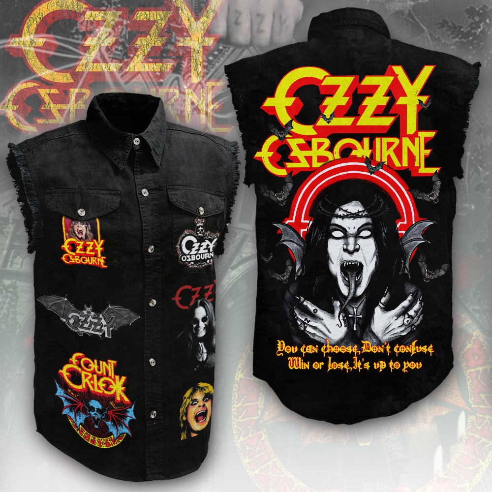 Black Sabbath Ozzy Osbourne 3D Lightweight Sleeveless Denim Shirt – ANHNV 4222