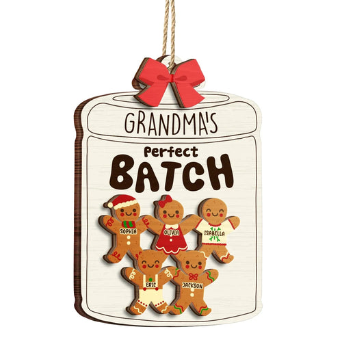 Grandma Grandpa Mom Dad Perfect Batch - Personalized Custom 2-layered Wood Ornament - Gift For Mom, Dad, Grandparents