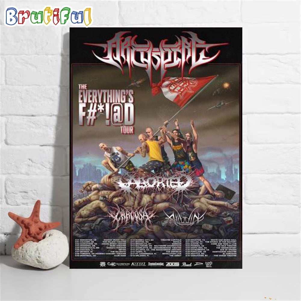 Aborted North American Tour With Archspire And Carcosa And Alluvial Poster Canvas