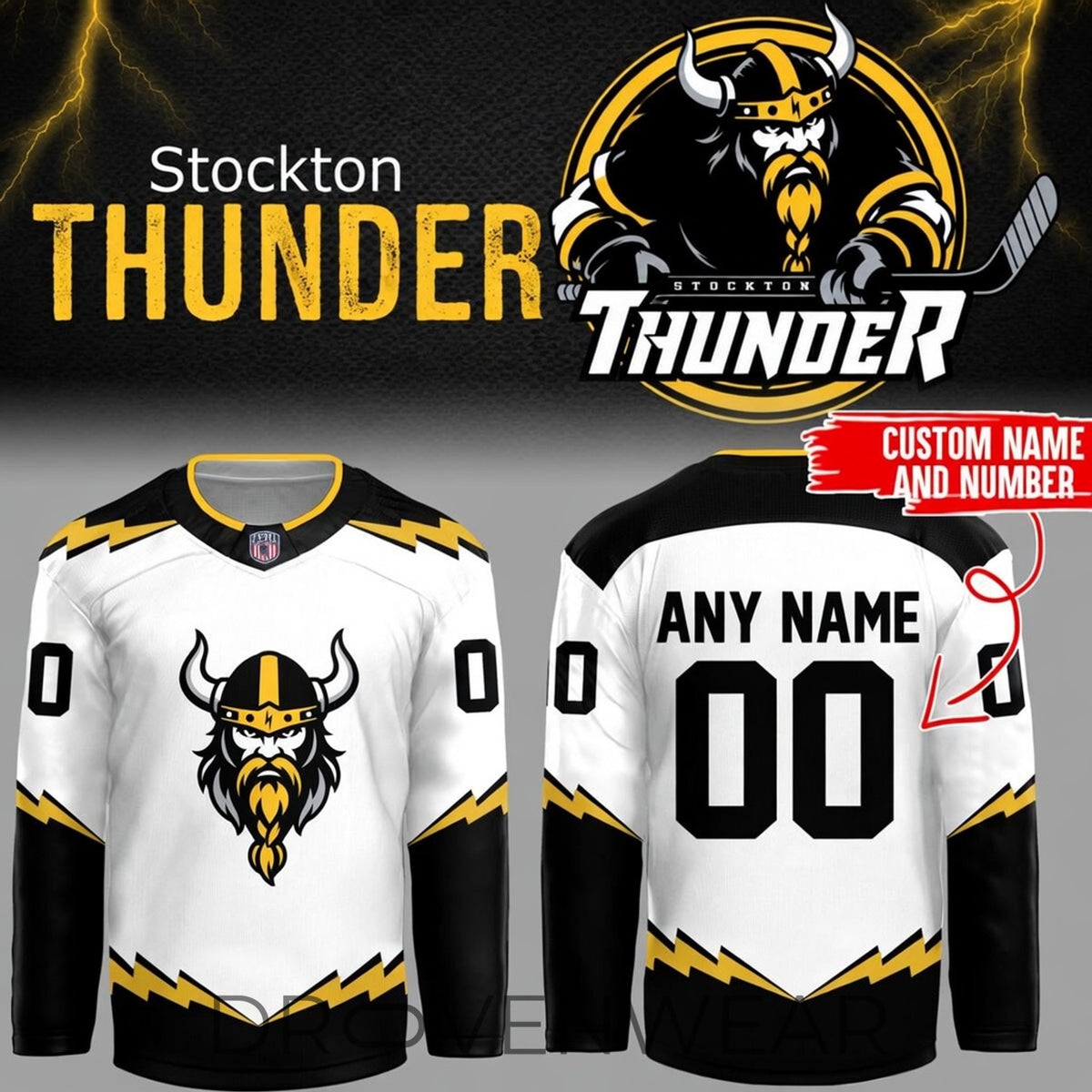 Adirondack Thunder Stockton Thunder 2026 Personalized Hockey Jersey