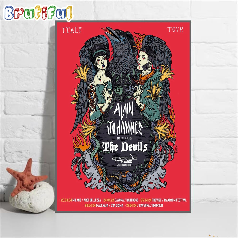 Alain Johannes Another Badass Tour April 2024 Poster Canvas