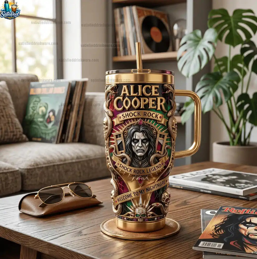 Alice Cooper Shock Rock Legend 40oz Tumbler With Handle