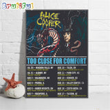 Alice Cooper Too Close For Comfort Schedule Tour 2024 Wall Art Poster Canvas