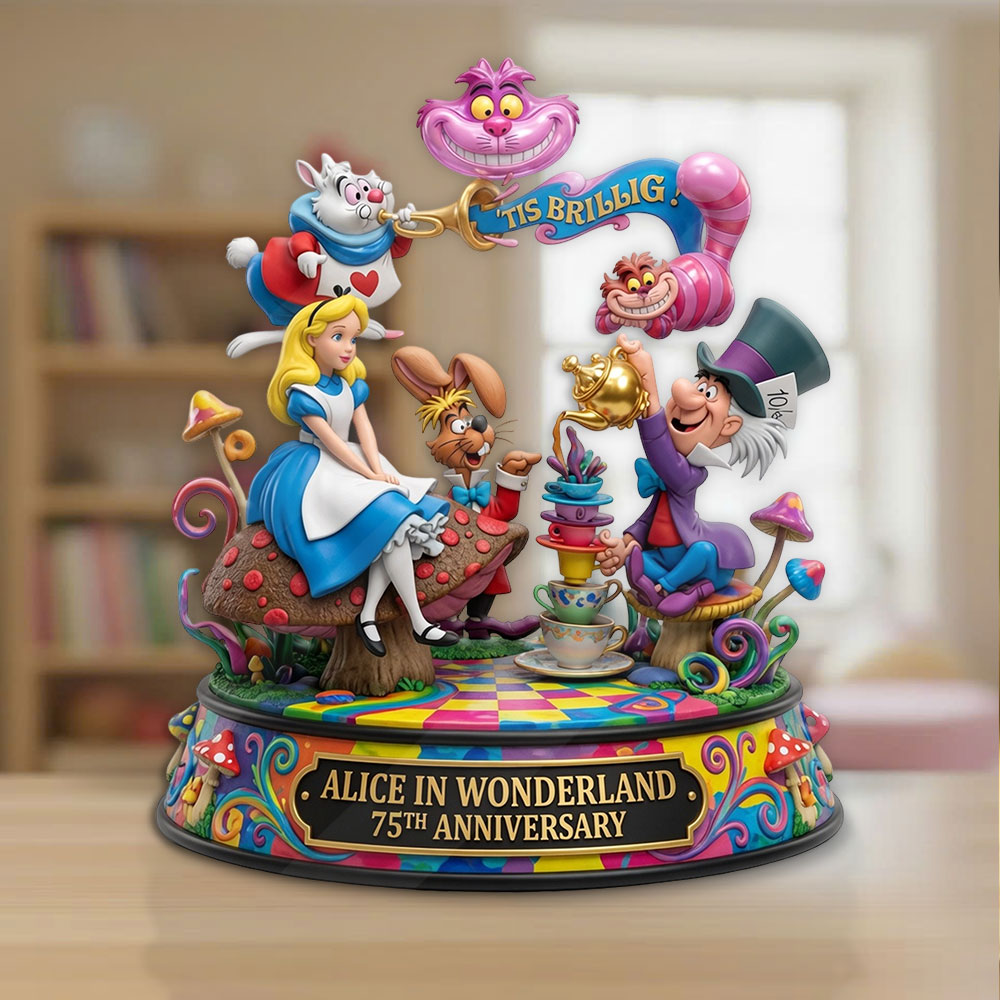 Alice in Wonderland 75th Anniversary Custom Shape Acrylic Plaque – TMTHU6776