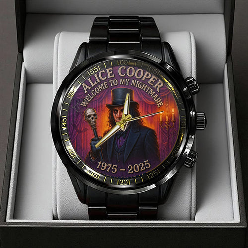 Alice Cooper Welcome to My Nightmare 50th Anniversary Black Stainless Steel Watch – TANTN18499