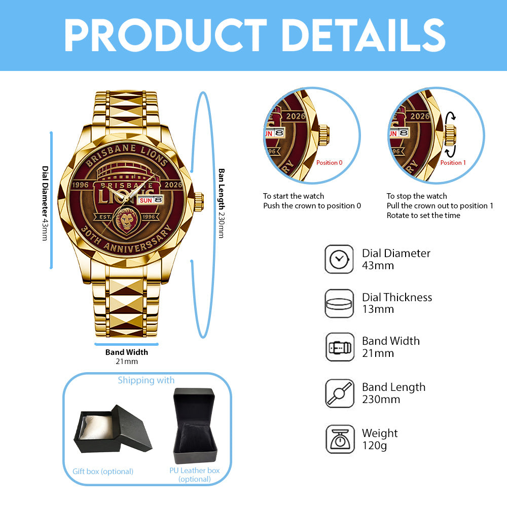 Brisbane Lions Alloy Luxury Quartz Watch – TMTHU1198