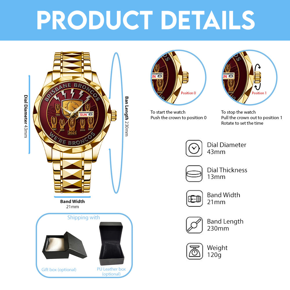 Brisbane Broncos Alloy Luxury Quartz Watch – TMTHU1289