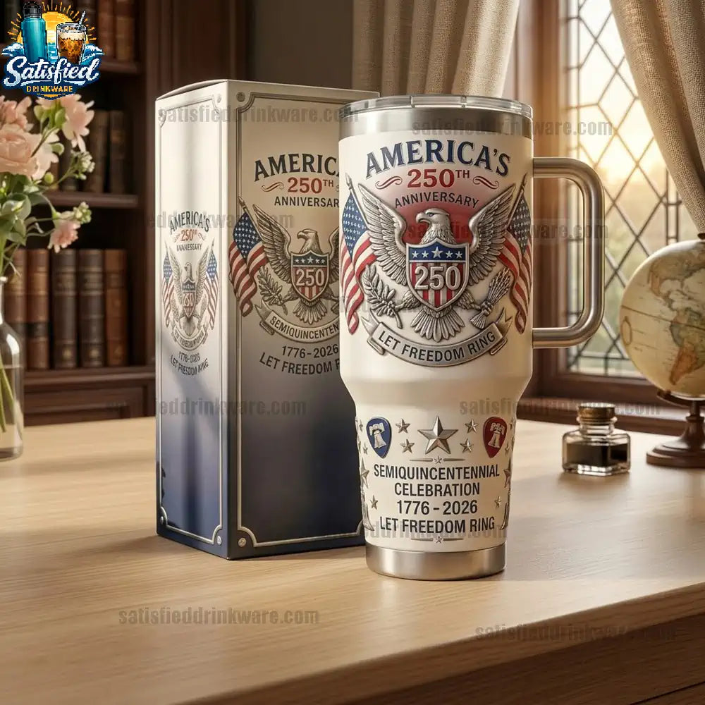 America 250th Anniversary Freedom 1775-2026 Celebration Tumbler With Handle