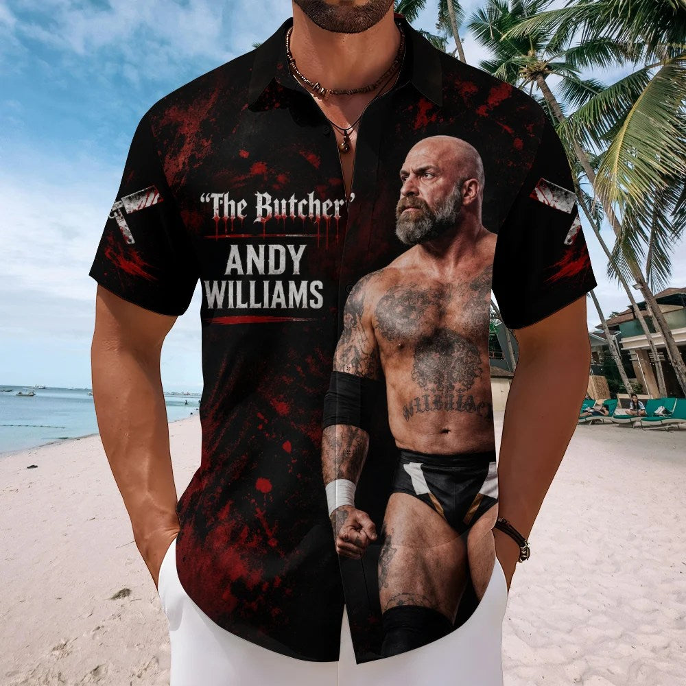 Andy 'The Butcher' Williams Short Sleeve Button-Down Shirt – TMTHU9091