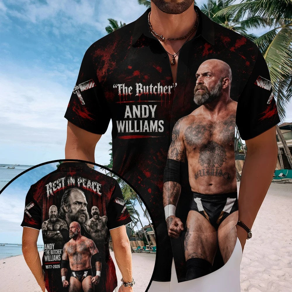 Andy 'The Butcher' Williams Short Sleeve Button-Down Shirt – TMTHU9091