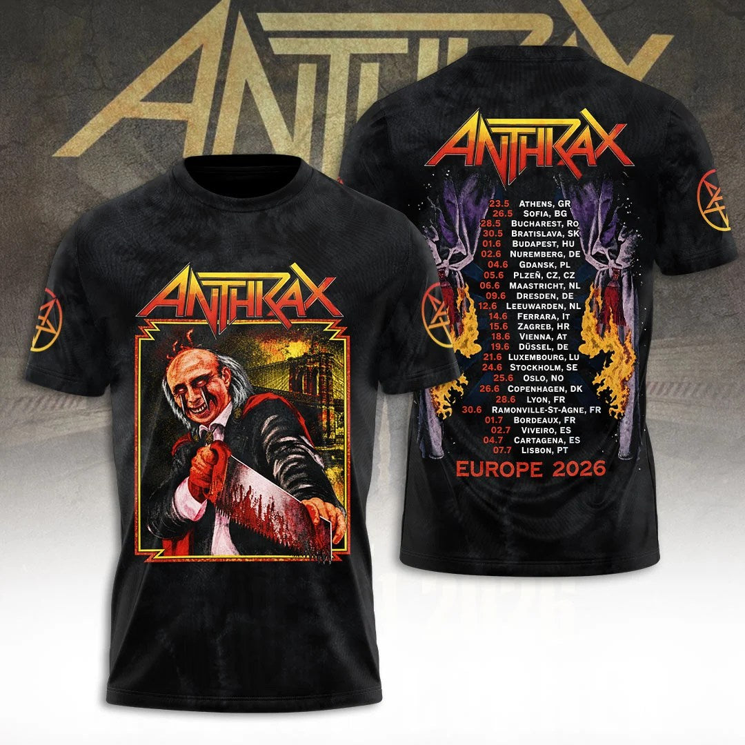Anthrax Tour 2026 3D Apparel – TANTN25435