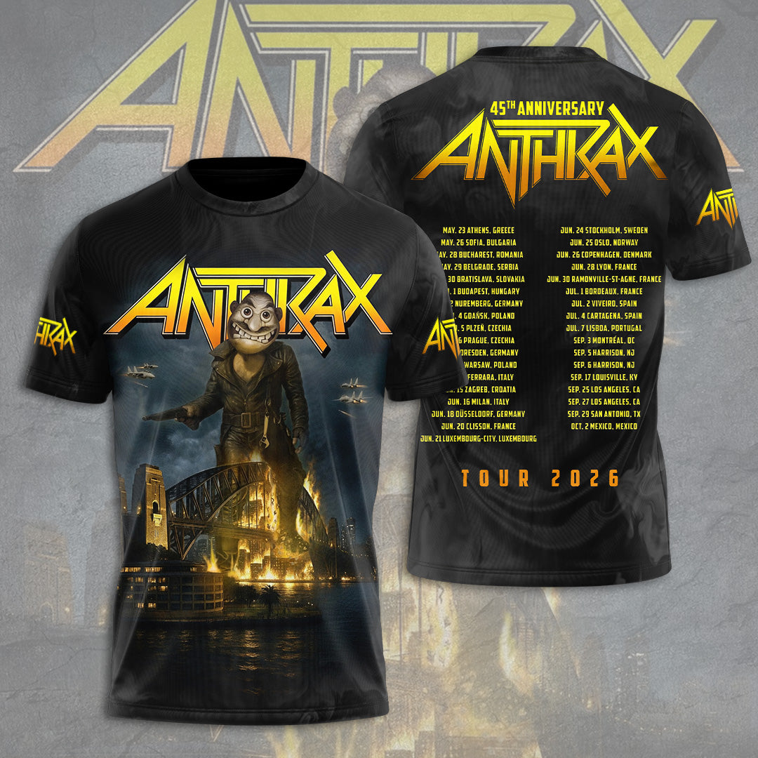 Anthrax Tour 2026 3D Apparel – TANTN22198