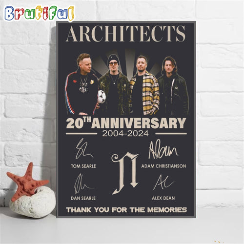 Architects 20th Anniversary 2004-2024 Thank You For The Memories Wall Art Poster Canvas