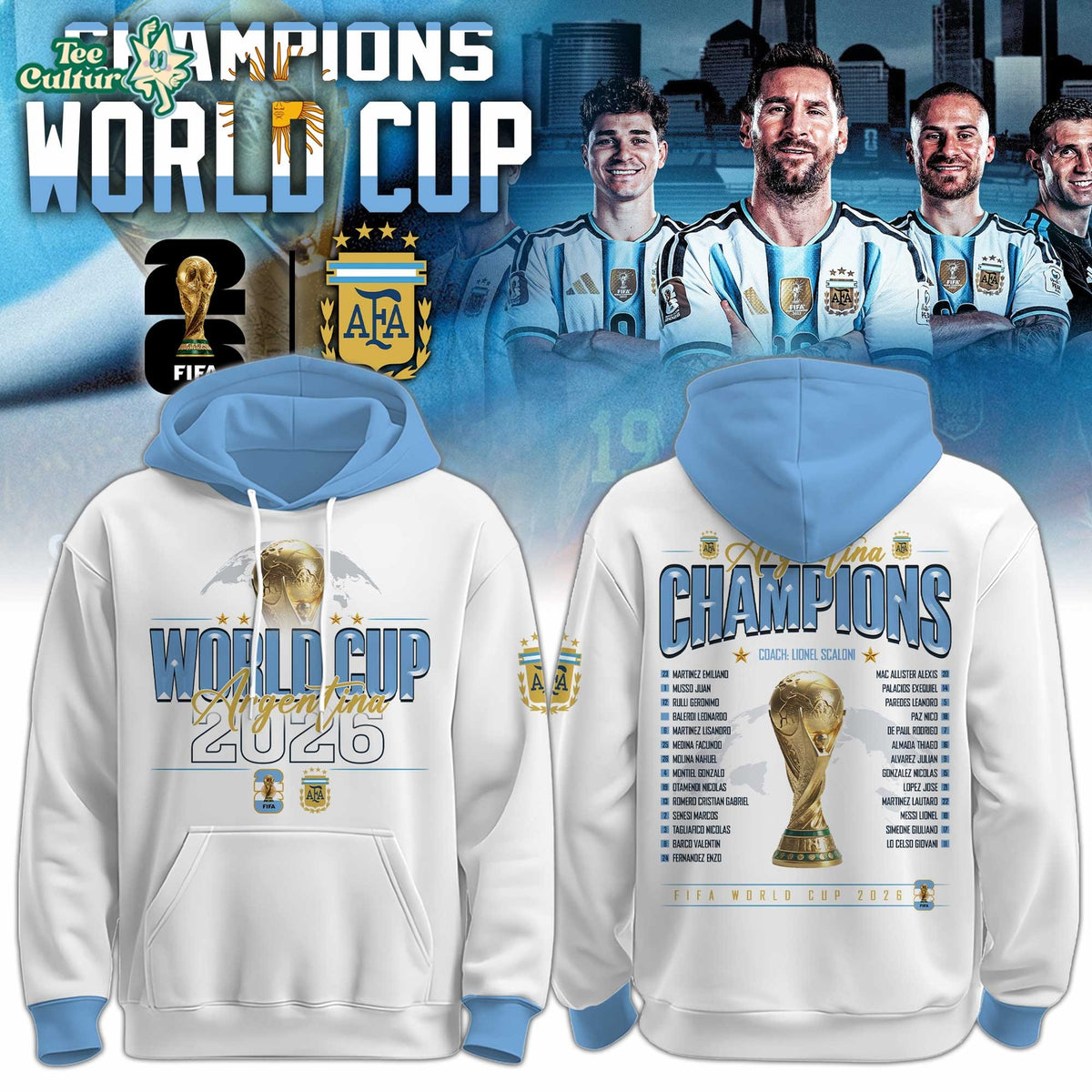 Argentina Team World Cup Champions 2026 Limited Edition Hoodie