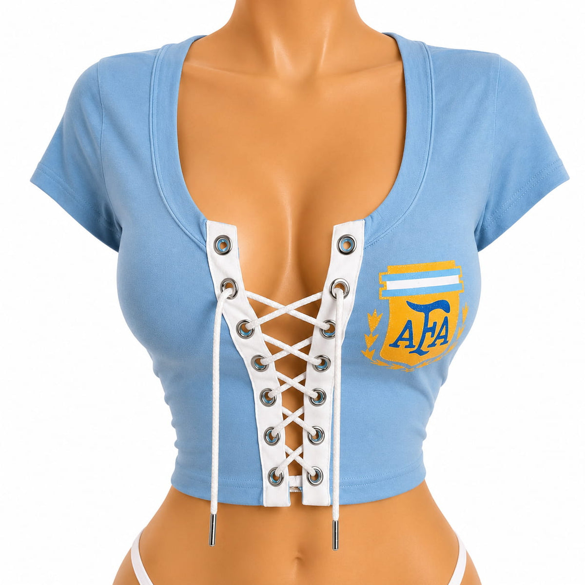 Argentina World Cup 2026 Lace-Up Soccer Crop Top