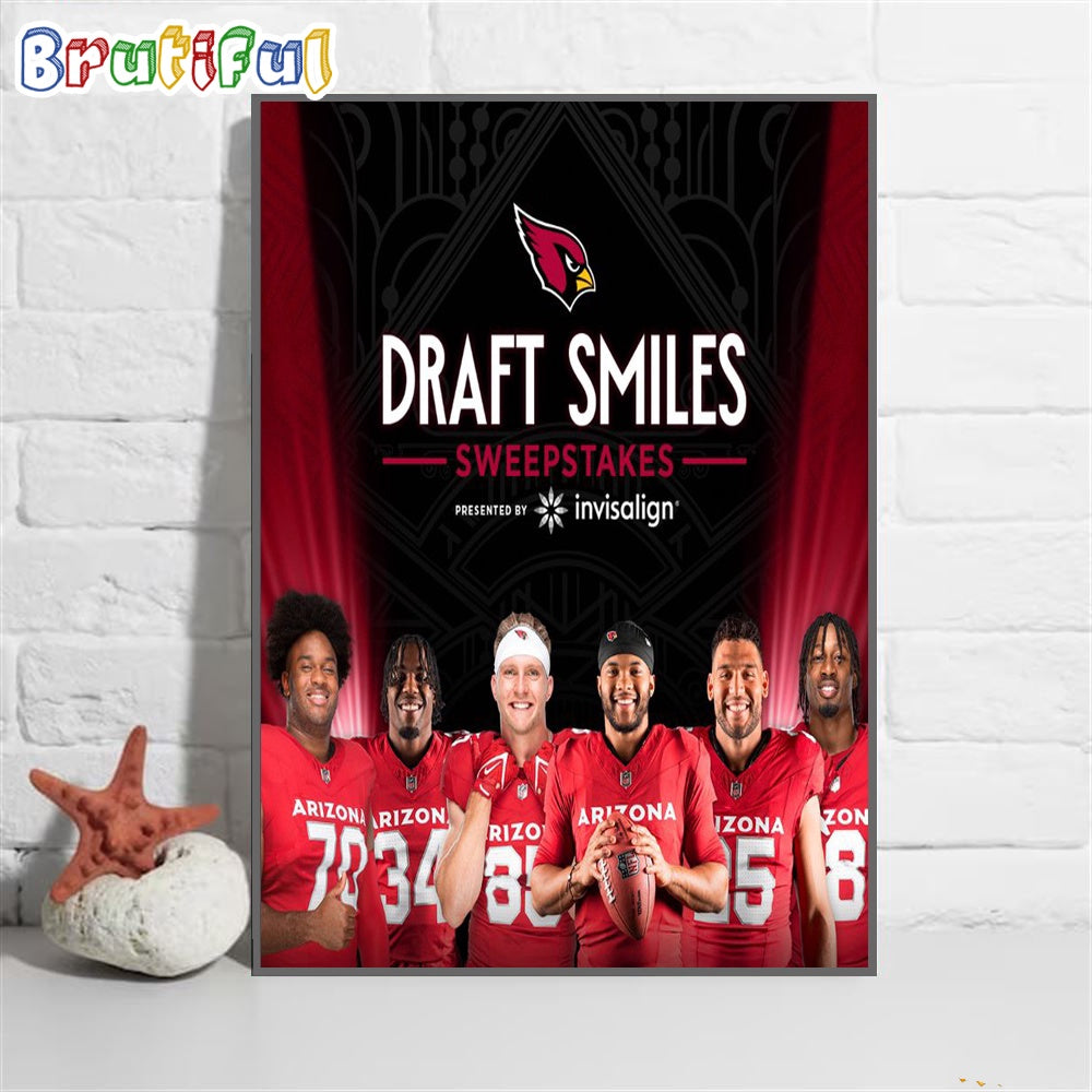 Arizona Cardinals 2024 NFL Draft Smiles Sweepstakes Wall Art Poster Canvas