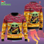 Arizona Cardinals Baby Yoda Hug The Ball Christmas Ugly Sweater