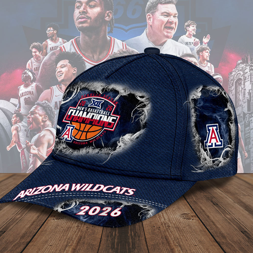 Arizona Wildcats 2026 Big 12 Men's Basketball Tournament Champions Classic Cap – TMTHU4427