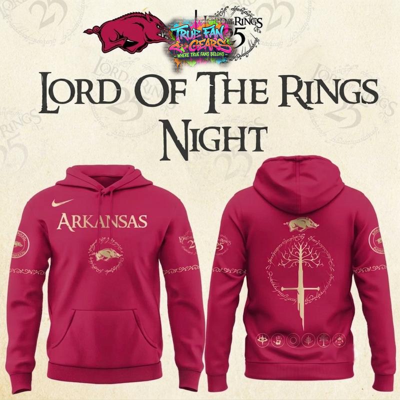 Arkansas Razorbacks x The Lord Of The Rings 25 Years Limited Edition Hoodie
