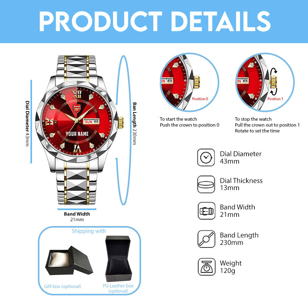Personalized Arsenal FC Alloy Luxury Quartz Watch – TANTN23599