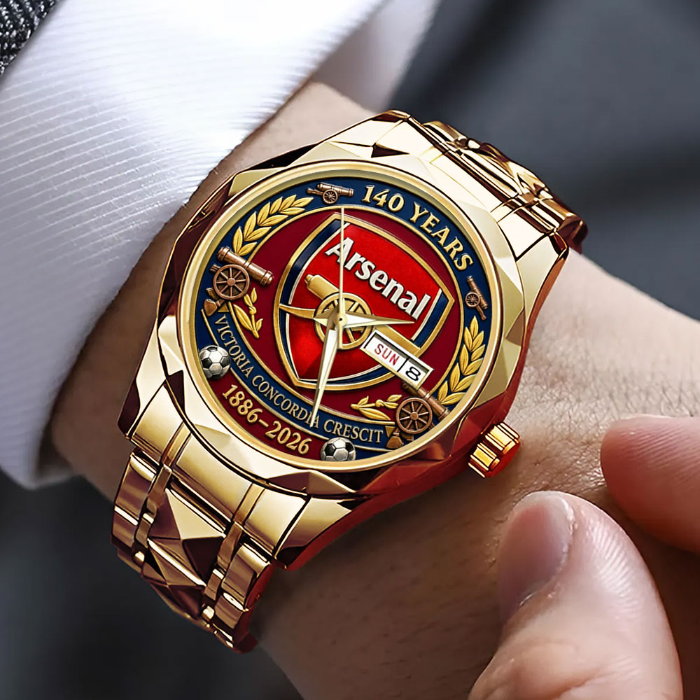 Arsenal FC 140th Anniversary Alloy Luxury Quartz Watch – TMTHU3299