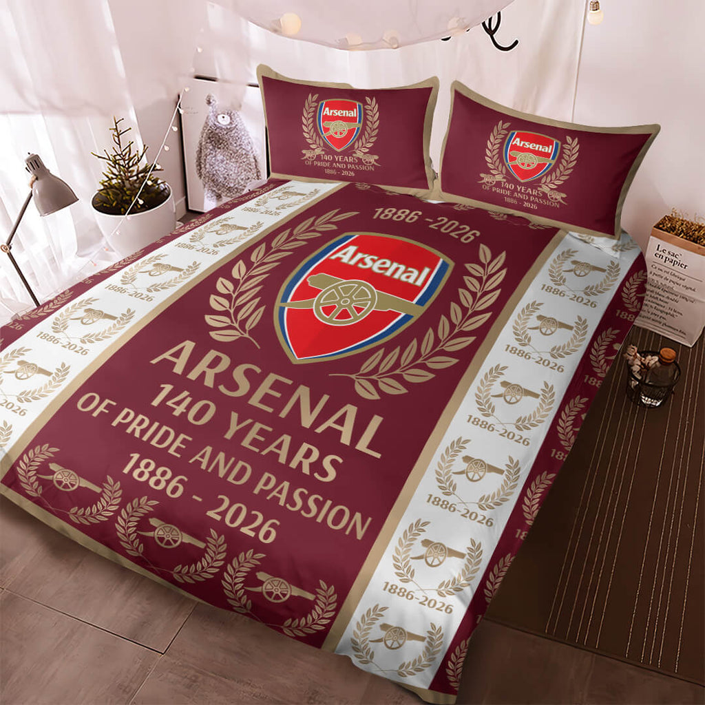 Arsenal FC 140th Anniversary 3-Piece Duvet Bedding Set – MAITM14287