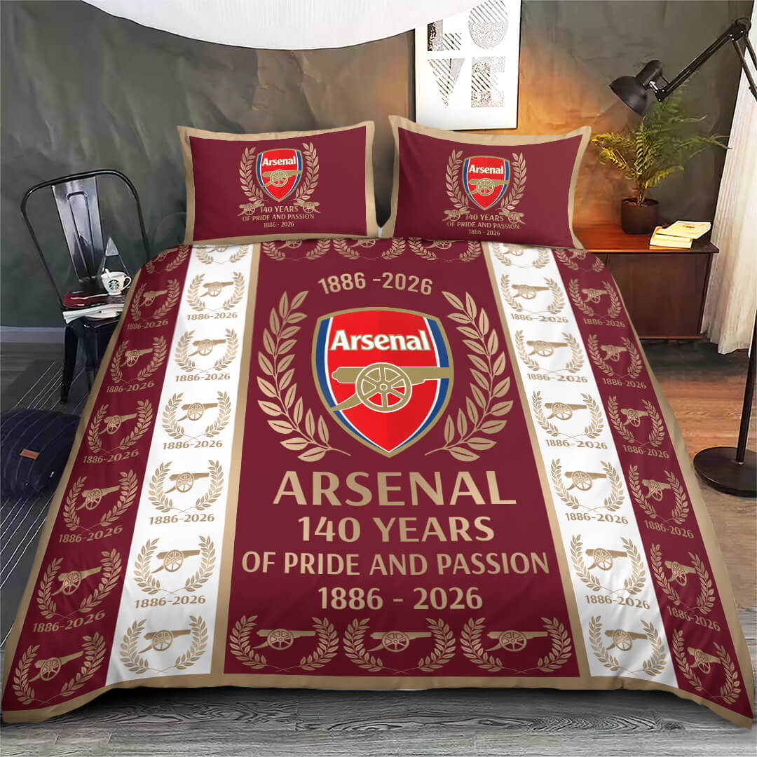 Arsenal FC 140th Anniversary 3-Piece Duvet Bedding Set – MAITM14287