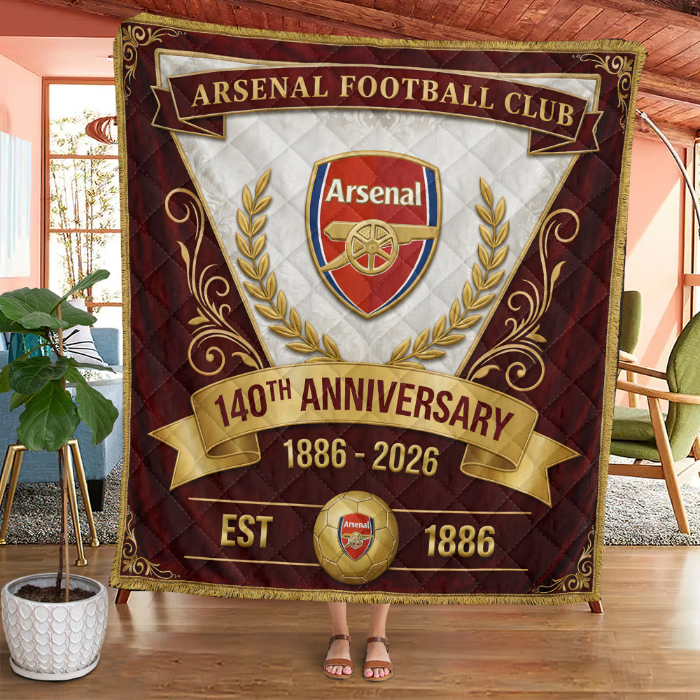 Arsenal FC 140th Anniversary Quilt Blanket – MAITM14286