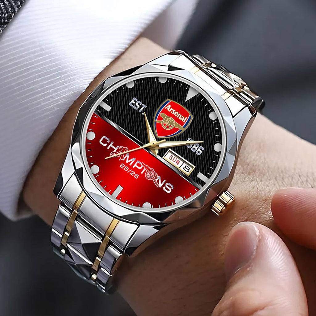 Arsenal FC Premier League Champions 25/26 Alloy Luxury Quartz Watch – HOATT18603