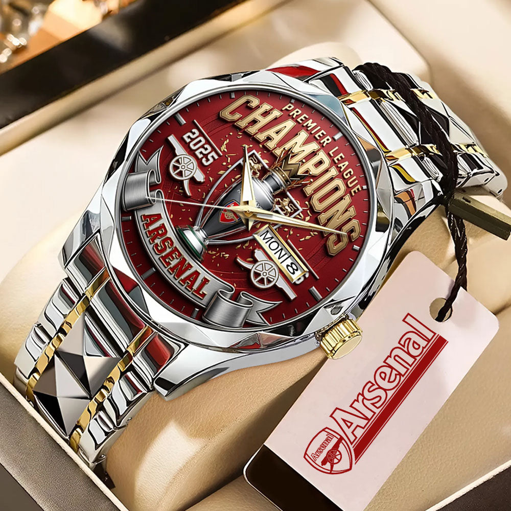 Arsenal FC Premier League Champions 25/26 Alloy Luxury Quartz Watch – TMTHU6338