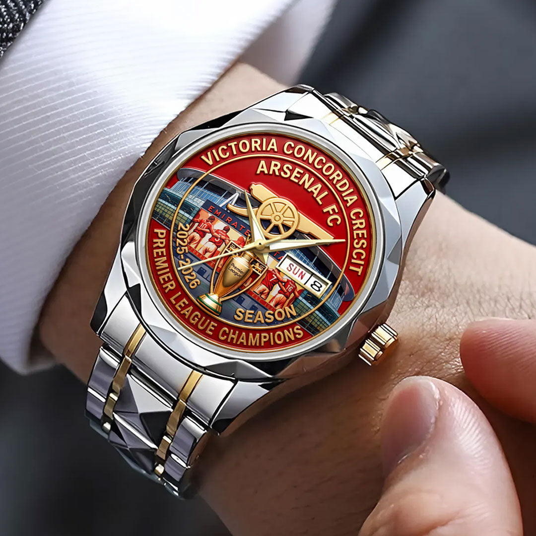 Arsenal FC Premier League Champions 25/26 Alloy Luxury Quartz Watch – HOATT18196