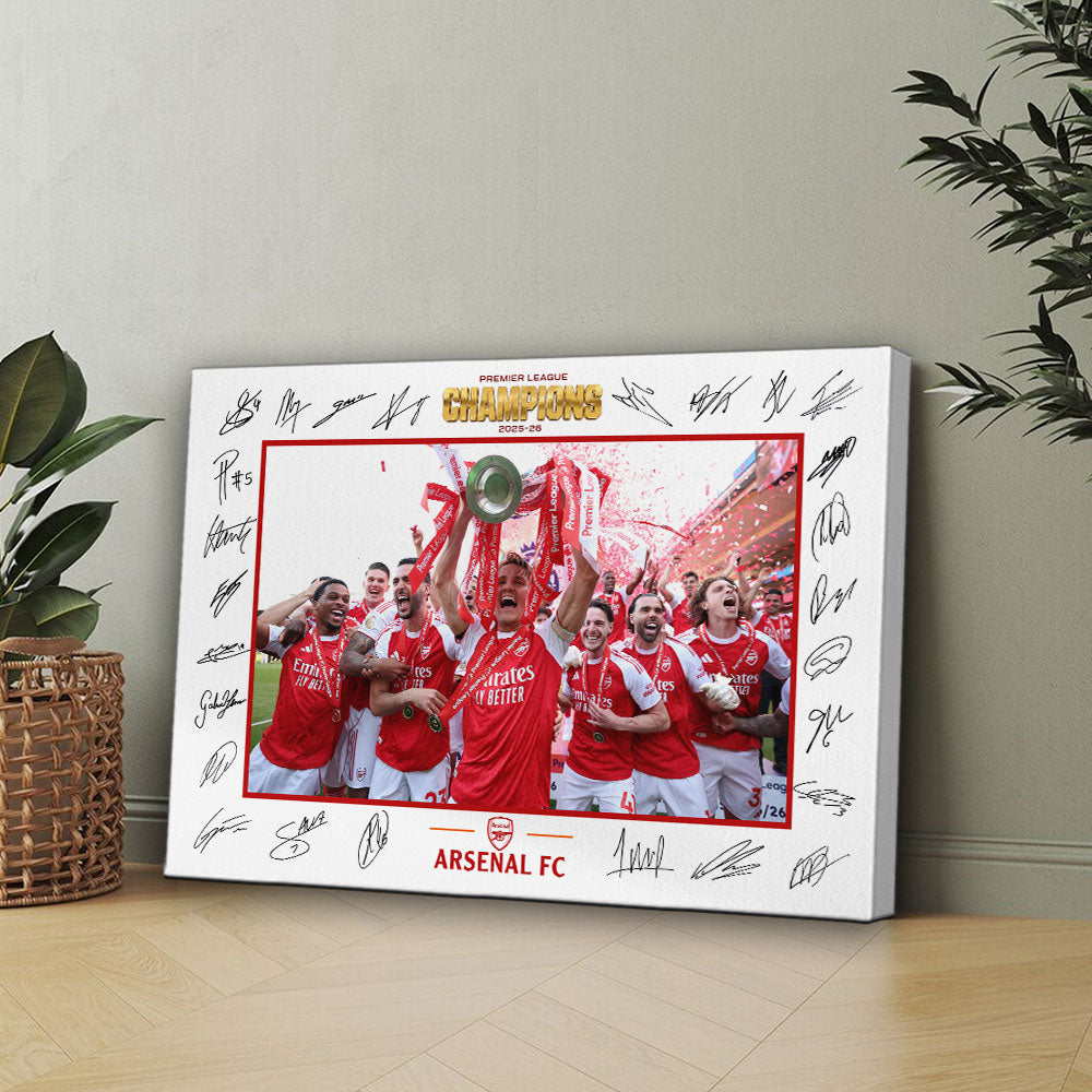 Arsenal FC Premier League Champions 25/26 Rectangle Canvas With Inner Frame – HOATT18478