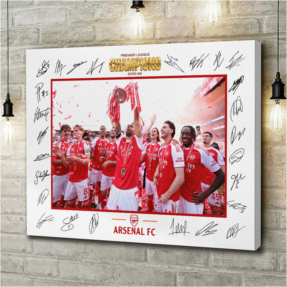 Arsenal FC Premier League Champions 25/26 Rectangle Canvas With Inner Frame – HOATT18750