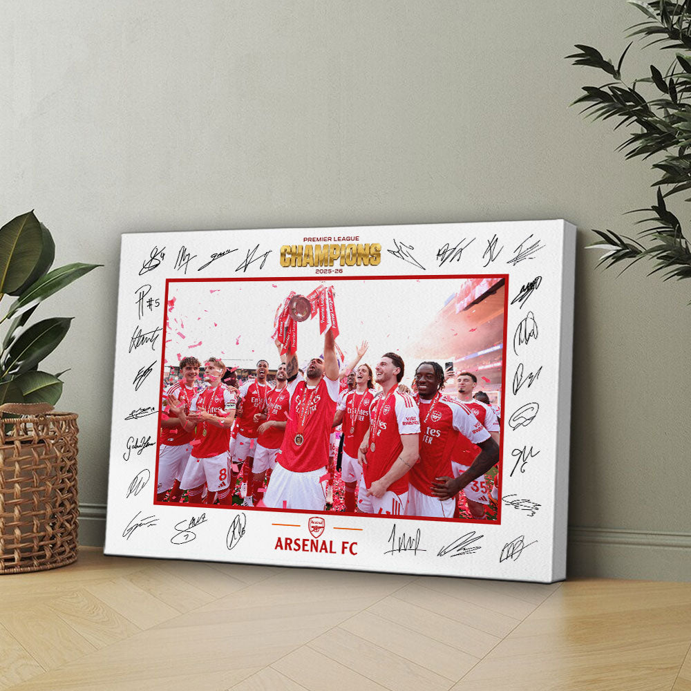 Arsenal FC Premier League Champions 25/26 Rectangle Canvas With Inner Frame – HOATT18750