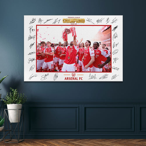 Arsenal FC Premier League Champions 25/26 Rectangle Canvas With Inner Frame – HOATT18750