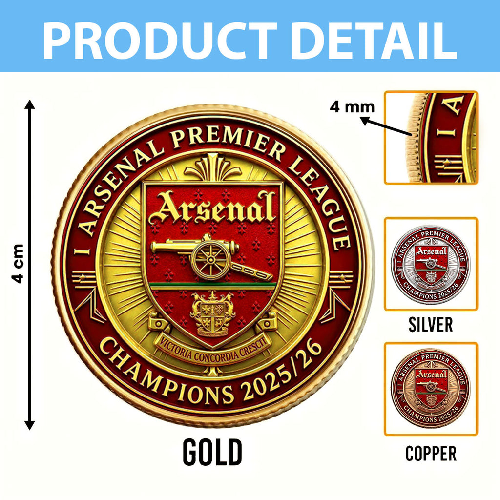 Arsenal FC Premier League Champions 25/26 Commemorative Coin – HOATT18144