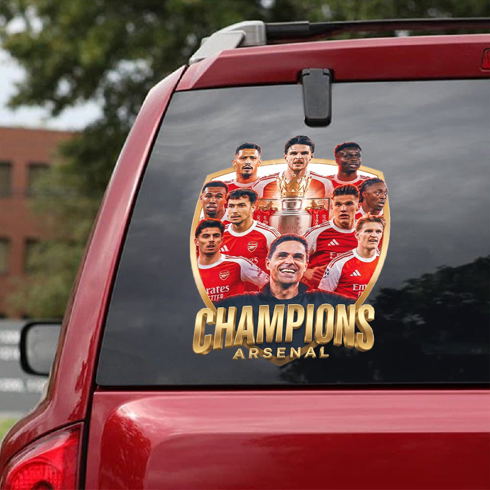 Arsenal FC Premier League Champions 25/26 3D Car Sticker – TMTHU6367