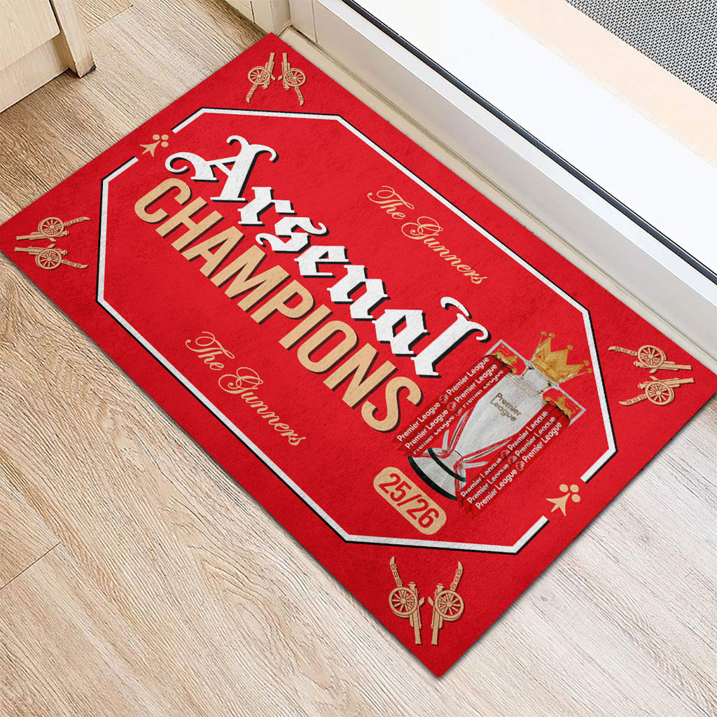 Arsenal FC Premier League Champions 25/26 Custom Doormat – HOATT18315