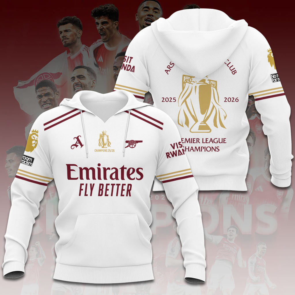 Arsenal FC Premier League Champions 25/26 3D Apparel – HOATT18201